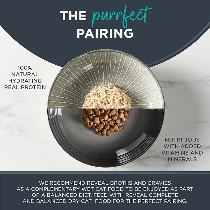 Reveal Natural Wet Senior Cat Food Flakes, Limited Ingredient, Grain-Free with High Protein with No Artificial Additives, Tuna Fillet Flakes in Mousse (8 x 2.47 oz Cans)