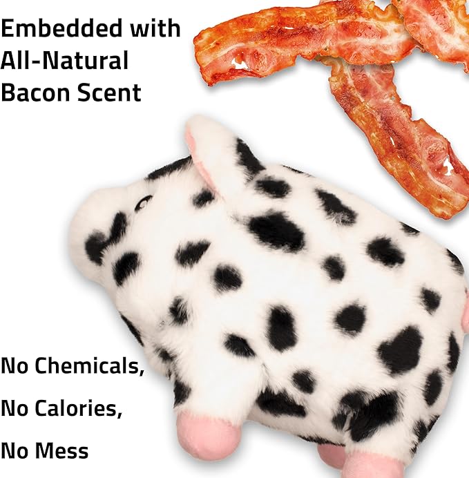 Playology Dog Toys | Plush Pig Stuffed Animal for Dogs, Value 2-Pack | Bacon Scented Small Squeaky Dog Toys | Plush Chew Toy for Dogs