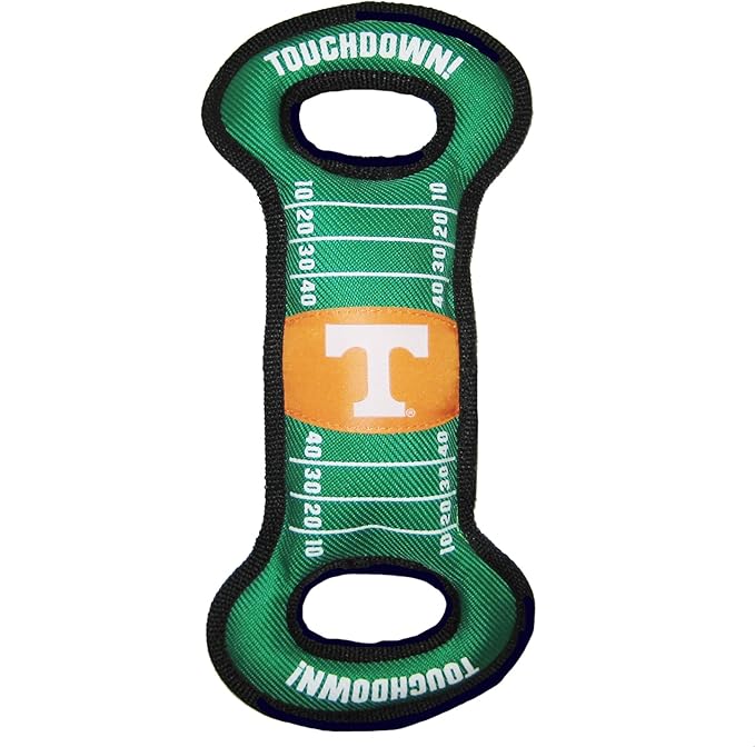 NCAA Football Field Dog Toy with Squeaker. - Tennessee Volunteers - for Tug, Toss, and Fetch. - Tough& Durable PET Toy