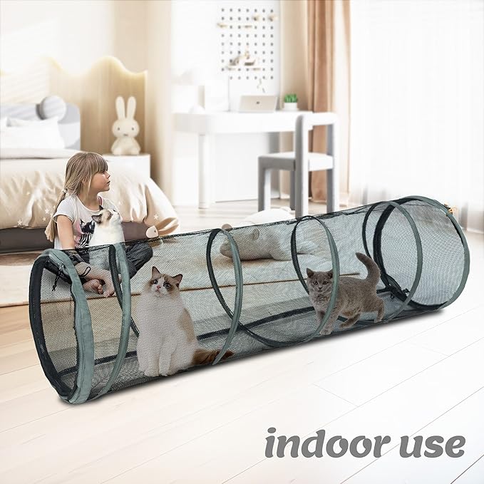 Cat Furniture for Indoor and Outdoor Playpen Portable Cat Tunnels, Kennel Enclosure,Portable Catio for Indoor Cats, Dogs & Small Animals,Easy Connected with Tents or Cubes,2 Packs