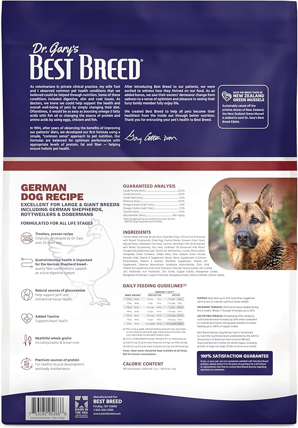 Best Breed Dr. Gary’s German Dog Diet, Digestive Health & Skin Support, 13 lb Bag