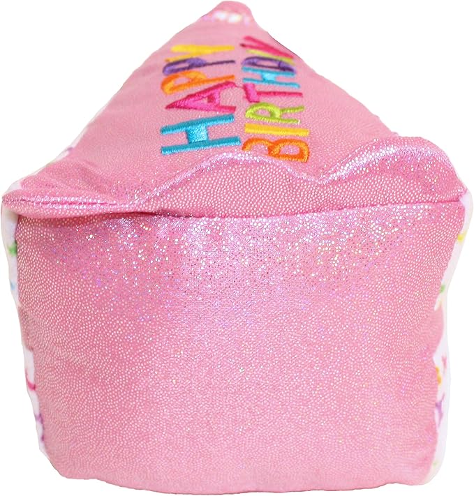 Multipet Birthday Cake Slice Plush Dog Toy