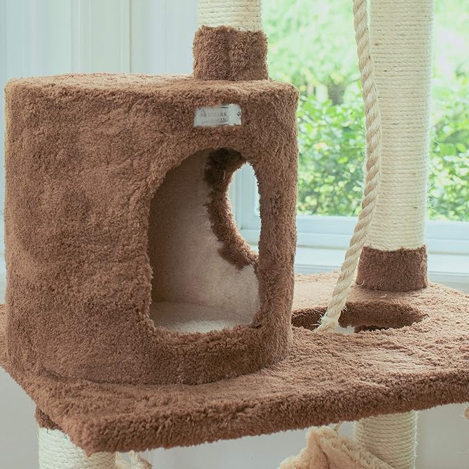 Armarkat 70" Cat tree With Scratch posts, Real Wood Cat House For Cats & Kittens, X7001