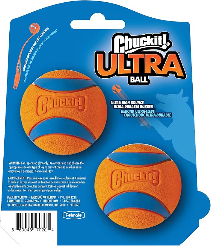 Chuckit! Ultra Ball Dog Toy, Balls for Dogs to Fetch, Durable Rubber, Small 2-inch, Pack of 24