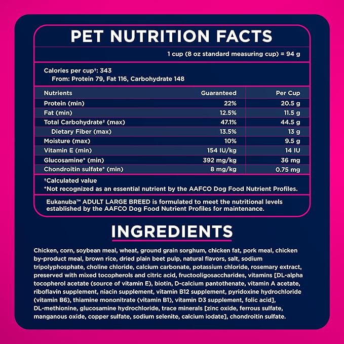 Eukanuba Adult Large Breed Dry Dog Food, 35 lb bag