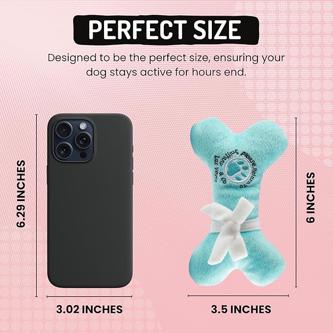 Dog Diggin Designs Sniffany & Co Petite Plush Dog Toy Bone | Luxury-Inspired Parody Designer Bone with Built-in Squeaker, Soft Plush Chew & Play Dog Toy – Prêt-à-Porter Play!