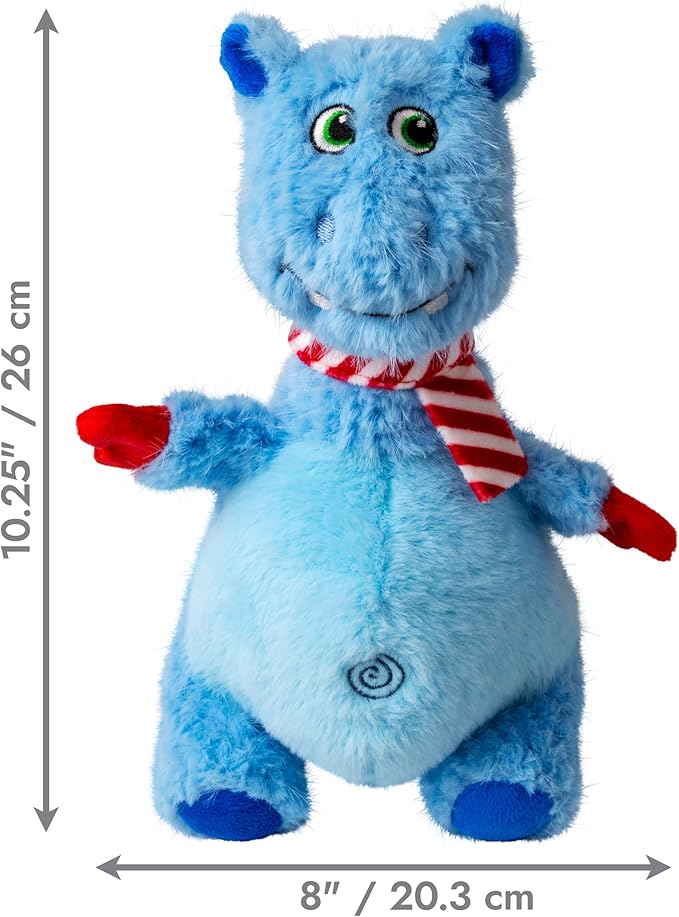 KONG Holiday Knots Belly Hippo Dog Toy – Durable Internal Rope Ball, Soft Plush, Squeaker Head, Heavyweight for Thrashing & Light Chewing – Festive Seasonal Plush Toy for Play & Snuggles