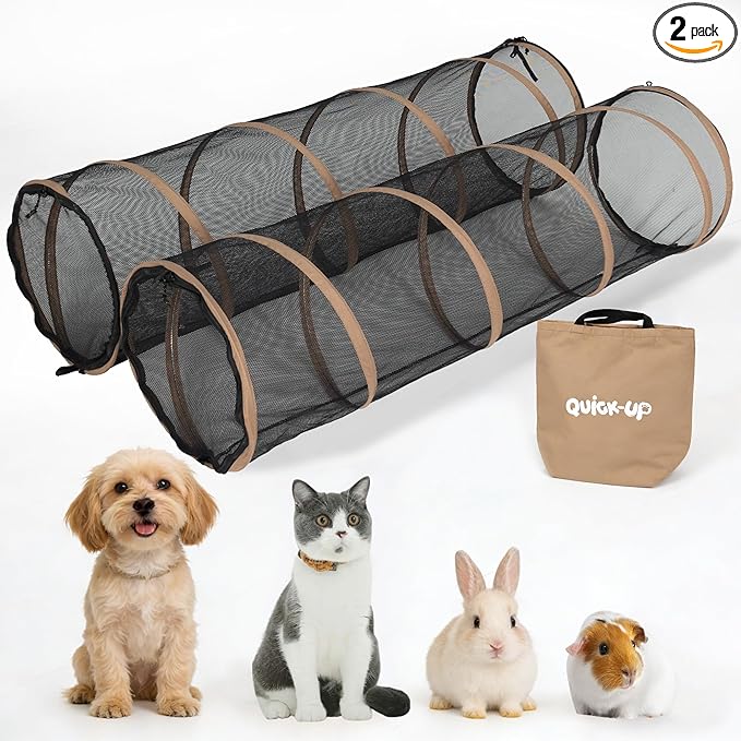 Cat Furniture for Indoor and Outdoor Playpen Portable Cat Tunnels, Kennel Enclosure,Portable Catio for Indoor Cats, Dogs & Small Animals,Easy Connected with Tents or Cubes,2 Packs.