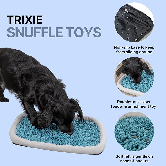 TRIXIE Snuffle & Seek Plate, Snuffle Mat for Dogs, Level 1 Interactive Dog Toys, Enrichment Puzzle, Slow Feeder