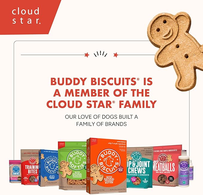 Buddy Biscuits 16 oz. Box of Crunchy Dog Treats Made with Assorted Flavors of Roasted Chicken, Grilled Beef, and Sharp Cheddar (Pack of 2)