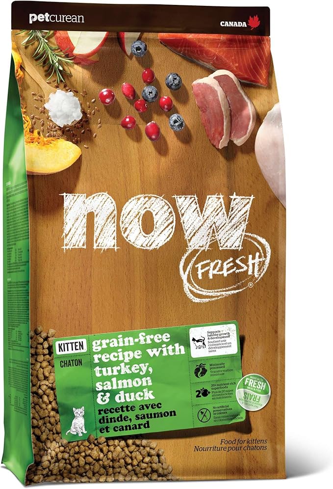 Now Fresh Kitten Dry Cat Food, Turkey, Salmon & Duck Recipe, Grain-Free, Chicken-Free, 3 lbs