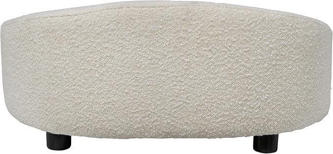 Paws & Purrs Arc Crescent Back Sofa Style Pet Bed, Dog & Cat Modern Couch with Tufted Cushion & Armrest, Stylish Indoor Pet Furniture, Boucle Ivory