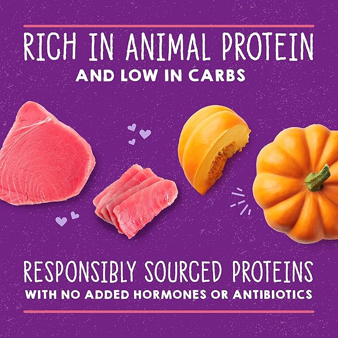 Stella & Chewy's Carnivore Cravings Purrfect Paté - Premium Grain-Free Wet Cat Food - Tuna & Pumpkin Recipe - High Protein with Bone Broth - Perfect for Picky Eaters - 2.8oz Cans (24 Pack)