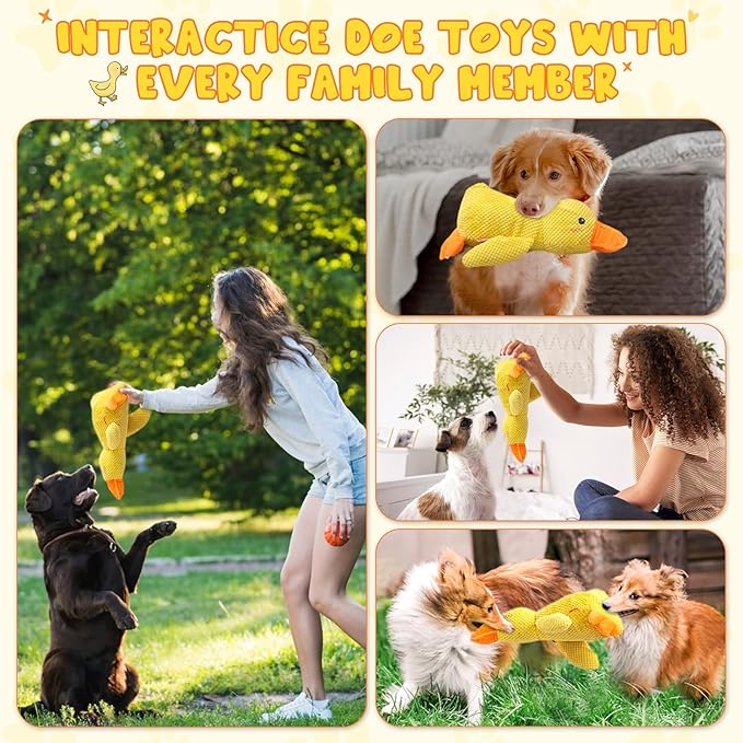 Calming Duck Dog Toy for The Mellow Pets,2025 Upgrade Squeak Dogs Toys Yellow Best Friends, Stuffed Duck Dog Toys for Small Cats Indoor Puppy Essentials (Pink)