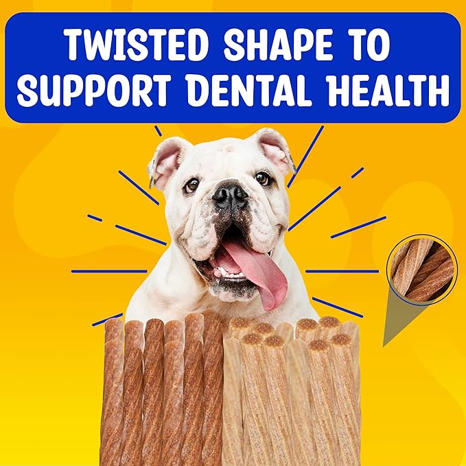 Paw & Pantry 5" Soft & Chewy Stick Twists - Real Beef & Turkey - Pack of 50 Rawhide-Free, Grain-Free Dog Twist Sticks - Healthy Training Treats for Any Size Pup