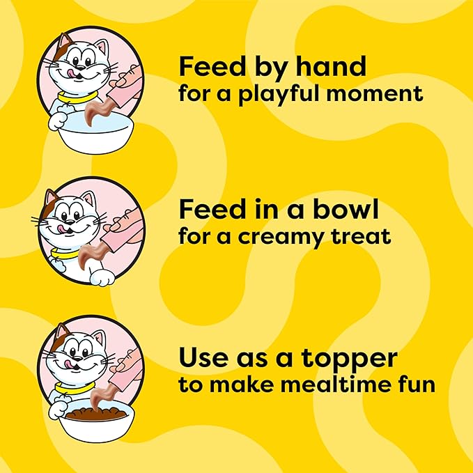 Temptations Puree Kitten Cat Treats Lickable, Salmon & Dairy Flavor, 4 Pouches (Pack of 11)
