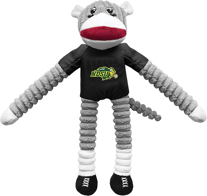 Littlearth NCAA Unisex NCAA Sock Monkey and Flying Disc Pet Toy Combo Set