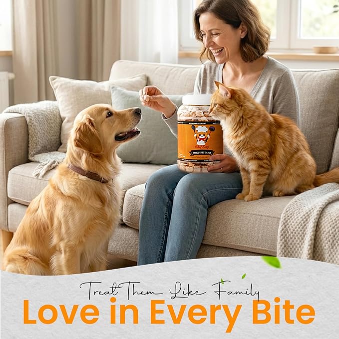 Freeze Dried Salmon Cat Treats | 100% Wild Caught Salmon Dog Treats, Grain- Free | High Protein, Single Ingredient Cat & Dog Food Toppers | No Additives or Preservatives | Tested in USA | 2.6 oz
