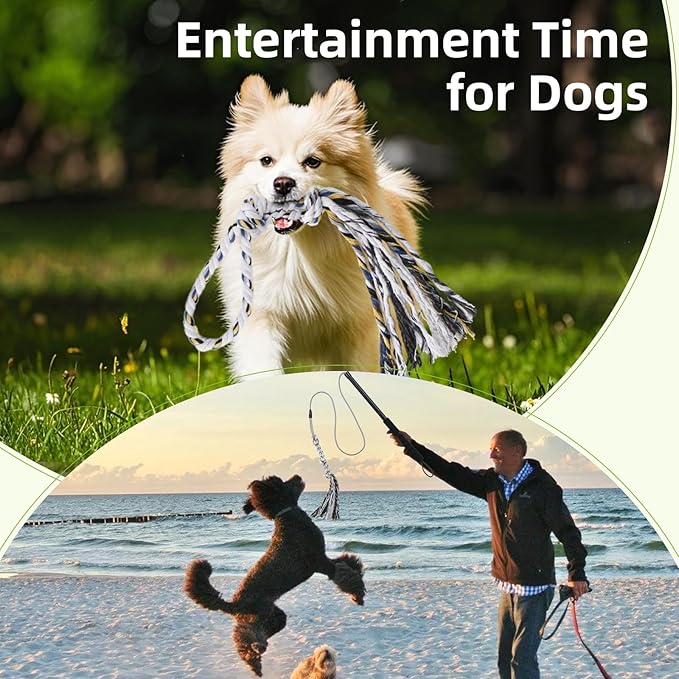 Flirt Pole for Dogs Interactive Dog Toys Durable Heavy Duty Dog Flirt Pole Suitable for Small and Medium Dogs Great Exercise and Training Tool Multifunction Dog Enrichment Toys