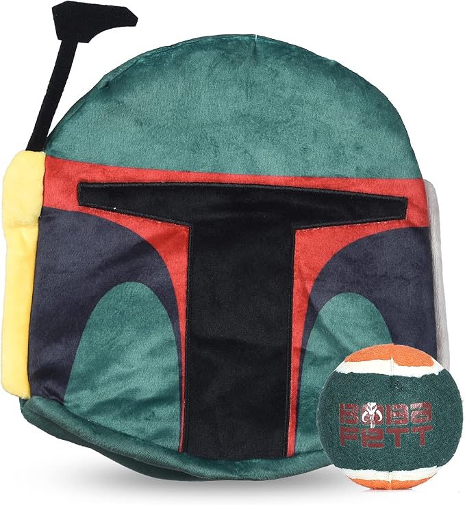 Star Wars for Pets Boba Fett Fetch It Helmet Tennis Ball Dog Toy | Fetch Toy with Ball for Dogs | Dog Toys, Crinkle Dog Toys, Fan Gifts Pet Gifts, 11 Inch (FF19191)