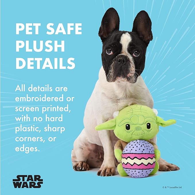 STAR WARS: Easter 9" Yoda Easter Egg Squeaker Pet Toy| 9 Plush Squeaker Easter Yoda Pet Toy Toy for Dogs Easter Stuffed Yoda 9 inch