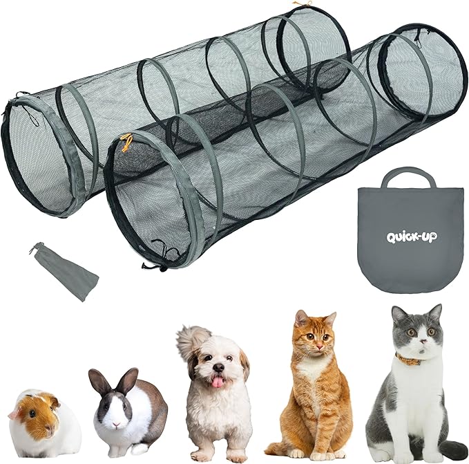 Cat Furniture for Indoor and Outdoor Playpen Portable Cat Tunnels, Kennel Enclosure,Portable Catio for Indoor Cats, Dogs & Small Animals,Easy Connected with Tents or Cubes,2 Packs