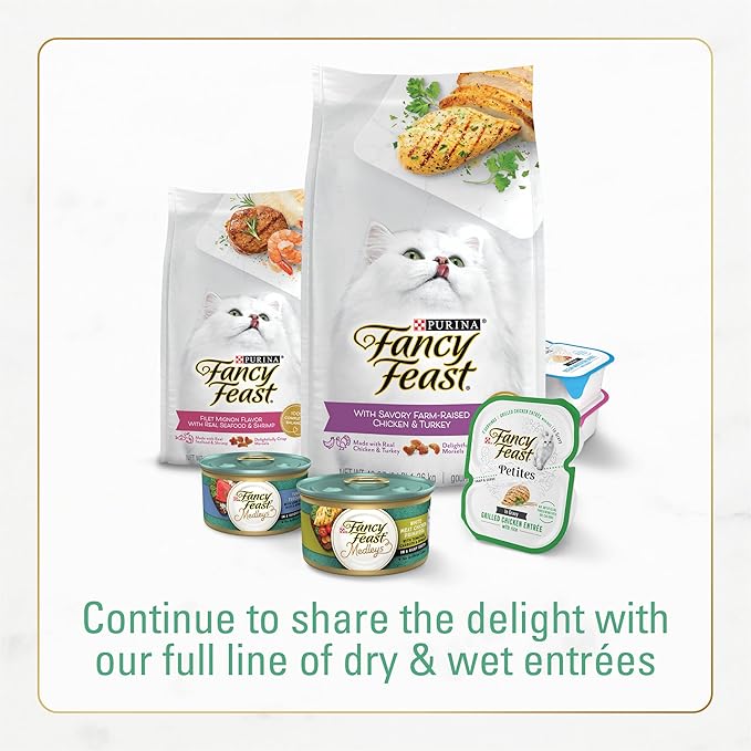Purina Fancy Feast Dry Cat Food with Ocean Fish and Salmon - (Pack of 4) 16 oz. Bags