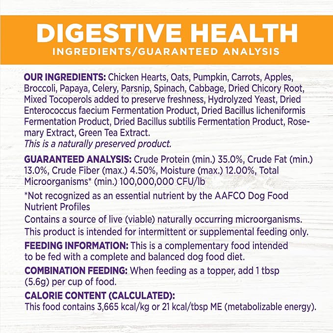 Wellness Bowl Boosters Digestive Health Dog Food Topper with Freeze Dried Pieces for Small, Medium, and Large Breeds, Sensitive Stomach, Grain Free, Natural, Chicken Recipe, 4 oz Bag