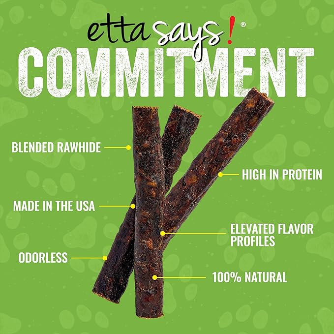 etta says! Premium Crunchy Dog Chews Variety Pack – All Natural Dog Treats Made in USA – Elk, Venison & Buffalo – Protein-Rich Chews for Teeth, Digestive Support & Training – 3 Pack