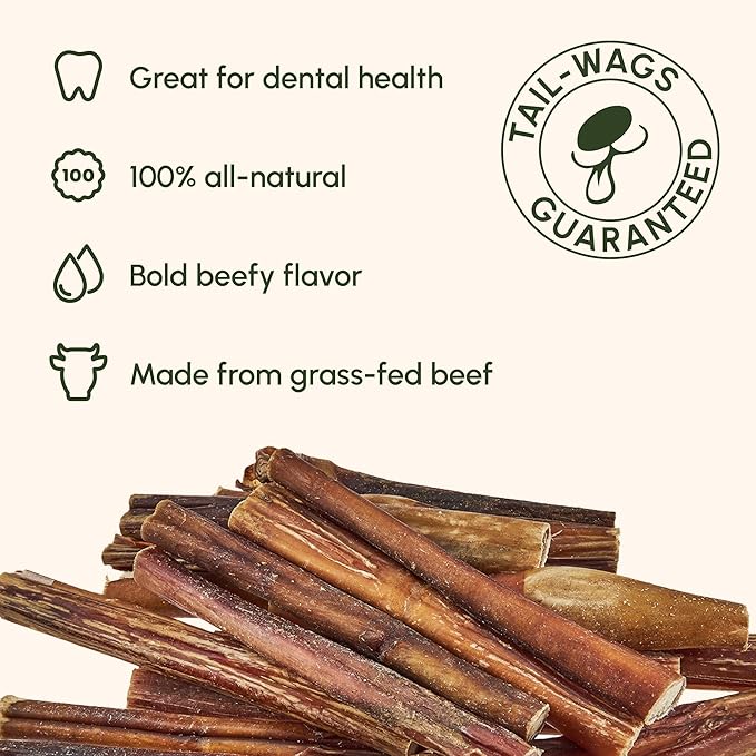 Downtown Pet Supply USA Sourced Bully Sticks for Dogs - Grass-fed Beef Chews, Low-Odor & Rawhide-Free, Long Lasting Dog Treats - Healthy, Safe & Delicious Chews (12" 15 Pack)
