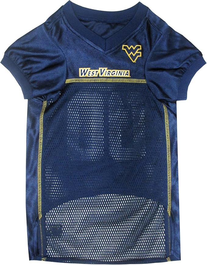NCAA College West Virginia University Mountaineers Mesh Jersey for Dogs & Cats, XX-Large. Licensed Big Dog Jersey with Your Favorite Football/Basketball College Team (Pack of 2)