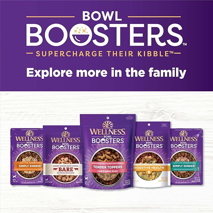 Wellness Bowl Boosters, Dog Food Topper for Small, Medium, & Large Breeds, Grain Free, Natural, Freeze Dried, Joint Health Chicken, 4 Ounce Bag (Pack of 2)