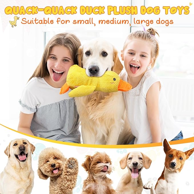 Calming Duck Dog Toy for The Mellow Pets,2025 Upgrade Squeak Dogs Toys Yellow Best Friends, Stuffed Duck Dog Toys for Small Cats Indoor Puppy Essentials (Green)