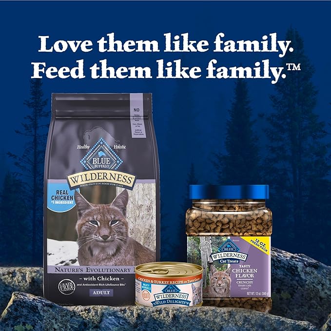 Blue Buffalo Wilderness Nature's Evolutionary Diet High-Protein, Grain-Free Natural Dry Food for Adult Cats, Chicken, 6-lb. Bag