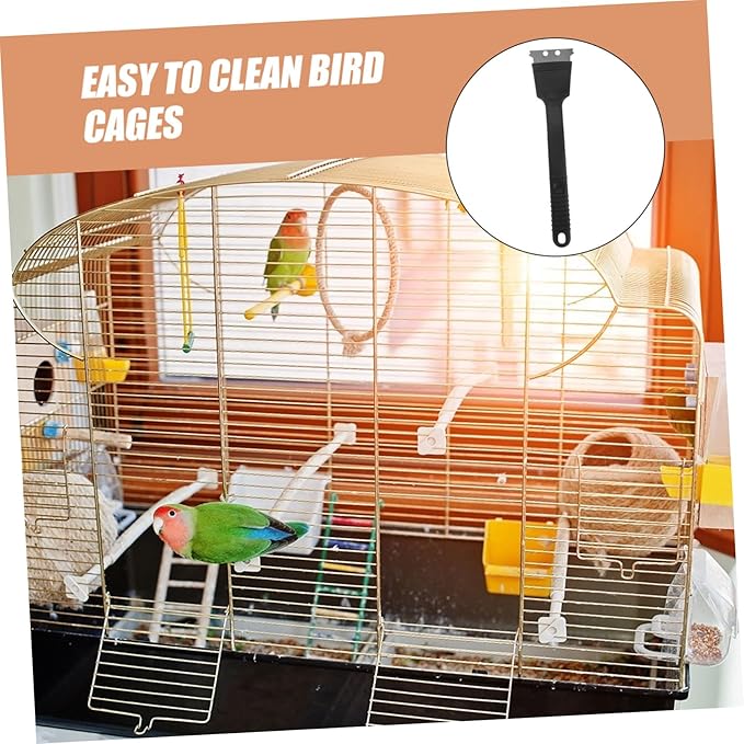Birdcage Cleaning Brush Plastic Stainless Steel Long Handle Bird Droppings Scraper Easy Cleaning