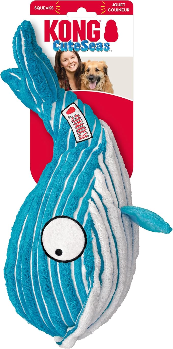 KONG Cuteseas Rufflez Soft Ridged Plush Dog Toy (Whale/Octopus)