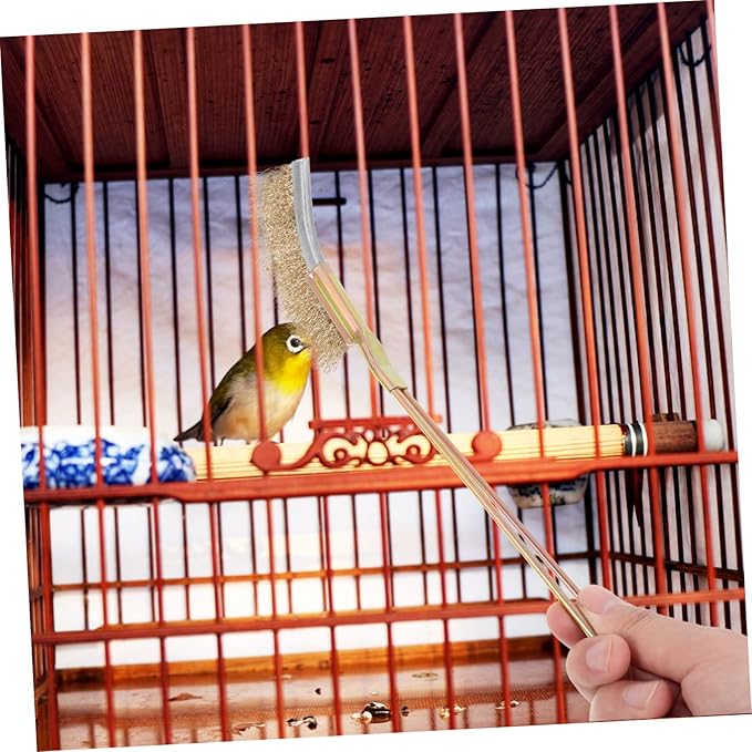 POPETPOP 1 Set Long Handle Bird Cage Cleaning Brush Sturdy Design for Easy Bird Droppings Removal Convenient Cleaning for Every Corner of Your Birdcage for Parrots