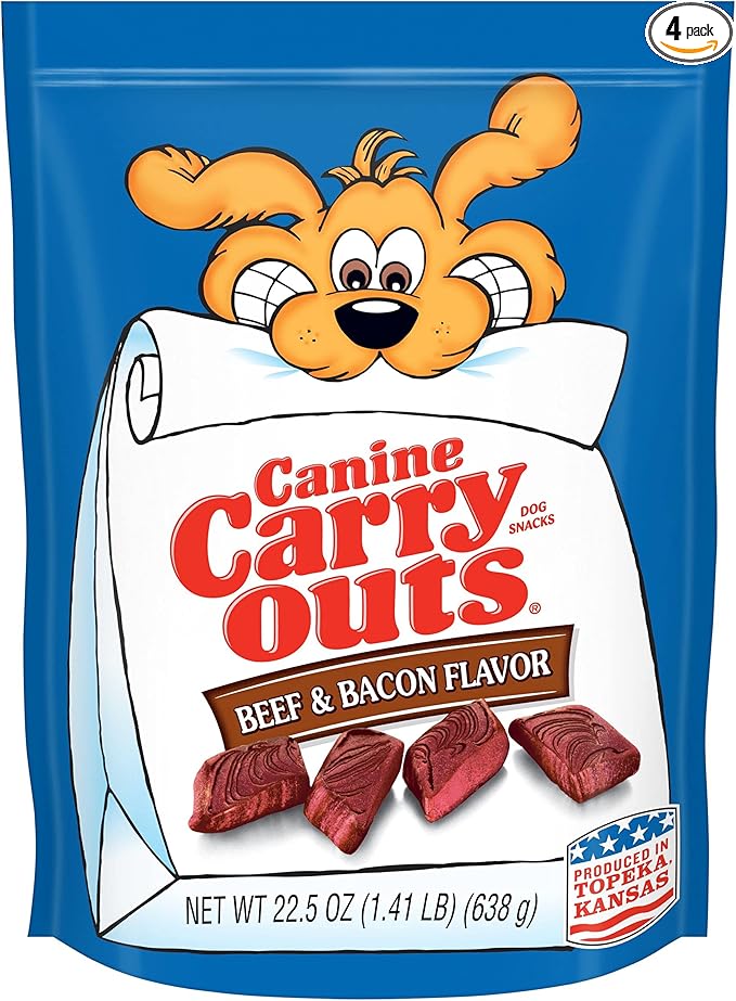 Canine Carry Outs Dog Treats, Beef & Bacon Flavor, 22.5 Ounce (Pack of 4)