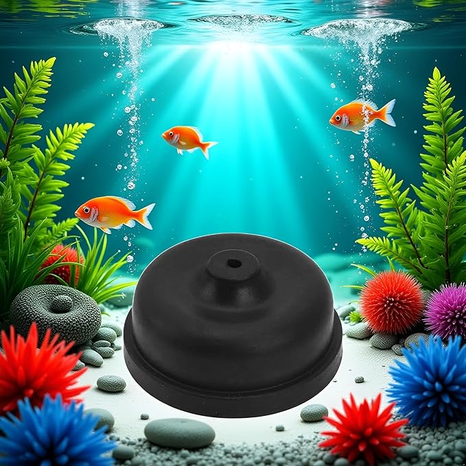 6Pcs Black Aquarium Diaphragm Air Pump Accessories EPDM Rubber Oxygen Pump Replacement Parts for Aquariums Fishing Oxygen Pump Aquarium Diaphragm Silicone Cup Parts Reolacements Fish and Aquatic Pets