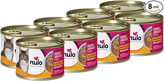 Nulo Real Shreds with Organ Meat Wet Canned Cat Food, Chicken & Lamb, 6.0 Ounce, 8 Cans
