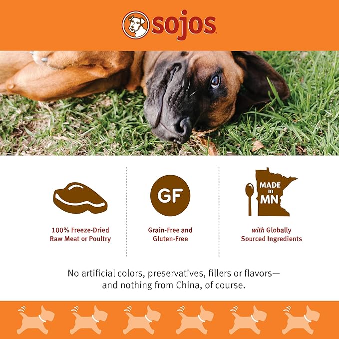 Sojos Simply Freeze Dried Dog Treats, Grain Free, Natural, Lamb Recipe, 4 oz Bag