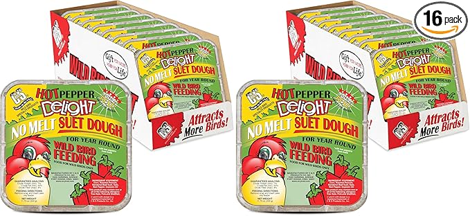 C&S Hot Pepper Delight No Melt Suet Dough 11.75 Ounces,(Pack of 16)