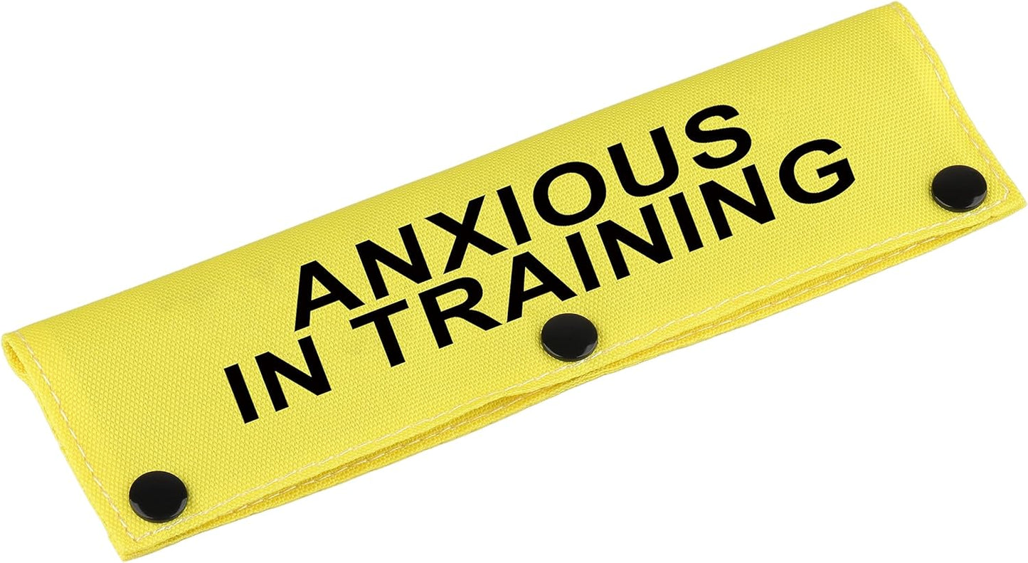 Funny Dog Leash Sleeve Have Anxious in Training Dog Leash Wrap Sleeve Pet Birthday Gift (Anxious in Training-YE Sleeve)