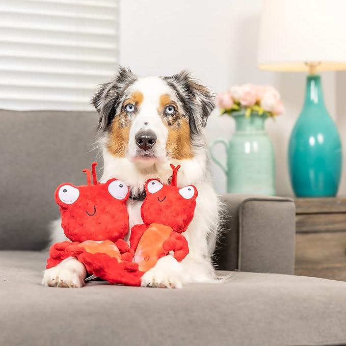 Huxley & Kent Slappies for Dogs | Claude Lobster (Small) | Squeak & Shake Dog Toy | No Stuff Squeaky Toy, TPR Ball in Head | Simulates Hunting Nature for Dogs