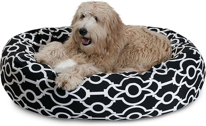 Majestic Pet Athens Sherpa Bagel Bed, 32-Inch, Black