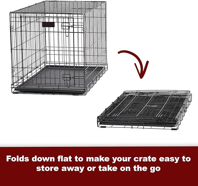 MidWest Homes for Pets Ultima Pro Heavy-Duty 36-Inch Dog Crate, Ultra-Strong Steel Double Door Pet Cage for Medium to Large Breeds, Accessories Included