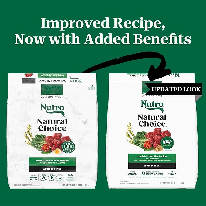 Nutro Natural Choice Dry Dog Food, Adult Dog Food Dry Lamb and Brown Rice Recipe, 30 lbs.