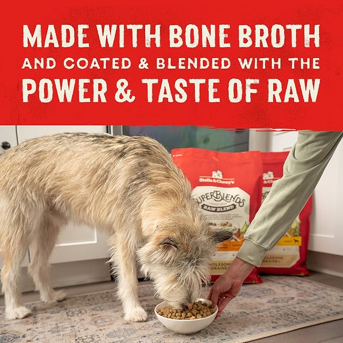 Stella & Chewy's SuperBlends Raw Blend Wholesome Grains Grass-Fed Beef, Beef Liver & Lamb Recipe with Superfoods, 3.25 lb. Bag (Pack of 2)