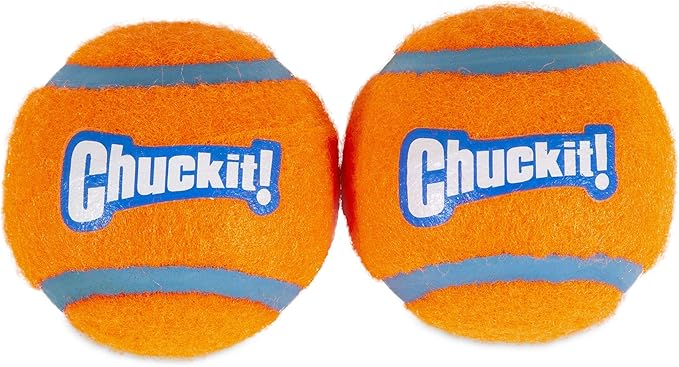 Chuckit! Dog Tennis Ball Dog Toy, Medium (2.5 Inch Diameter) for Dogs 20-60 lbs, Shrink Wrap Pack of 6