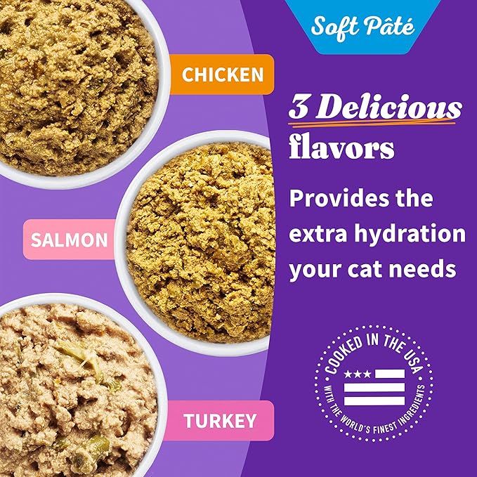 Halo Wet Cat Food Variety Pack,Grain Free Three Canned Wet Cat Pate,Chicken Stew,Salmon Stew & Turkey-Stew,5.5 Oz Can,(Pack of 24)